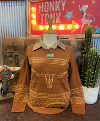 CR Longhorn Sweater Brown