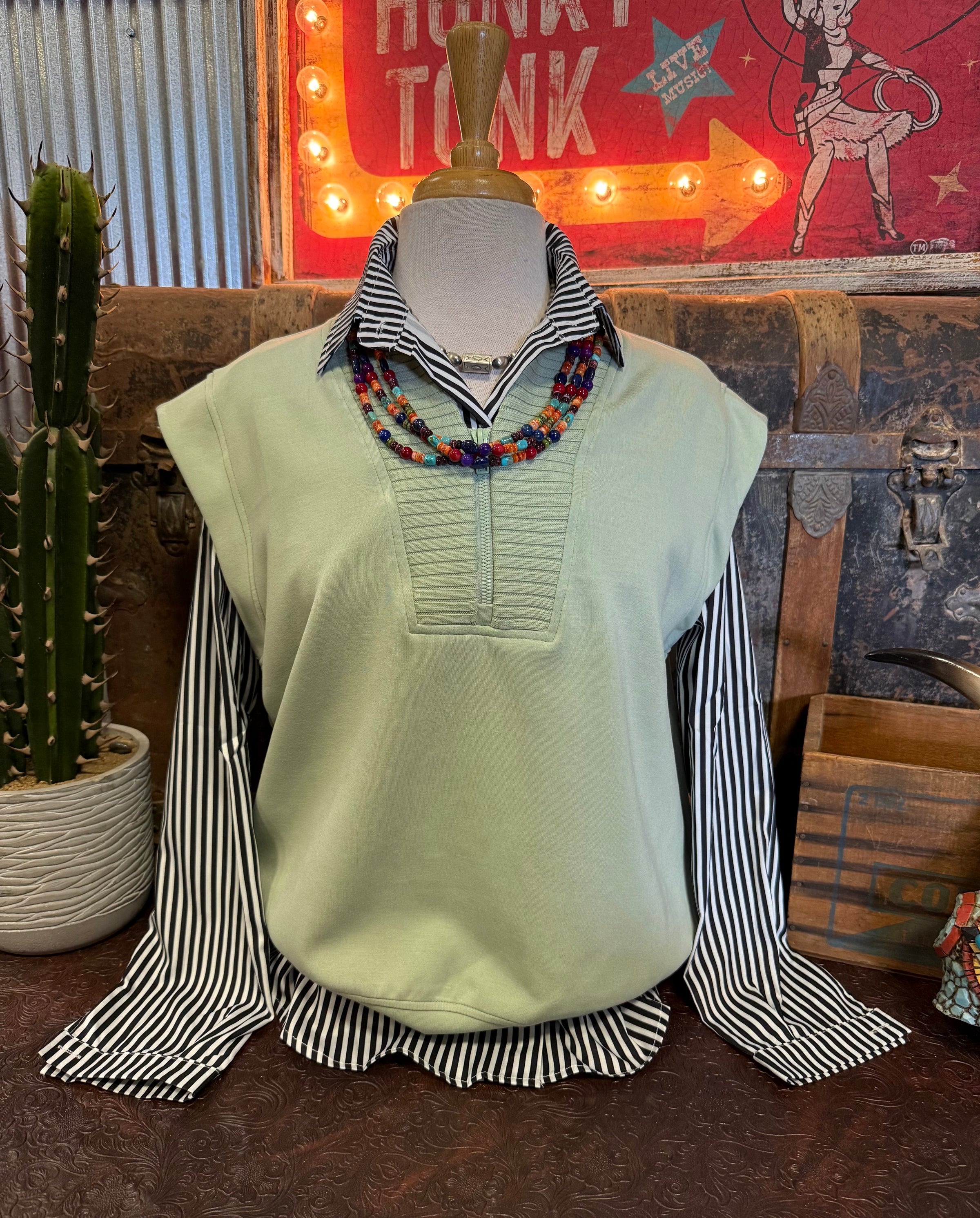 RM Pistachio Sleeveless Pullover