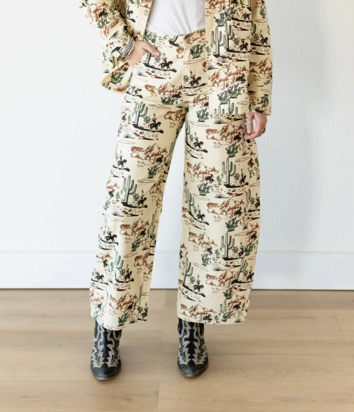 TH Cream Western Barrel Pants