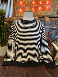 BP Black White Stripe LS