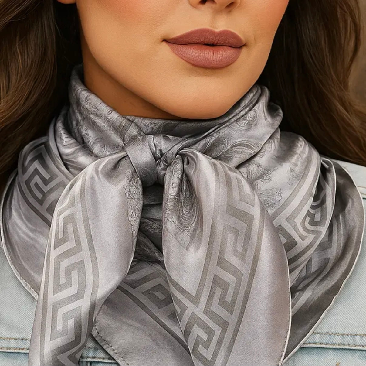 RD Silver Jacquard Wild Rag