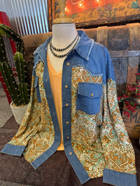 ES Brown Paisley Denim LS