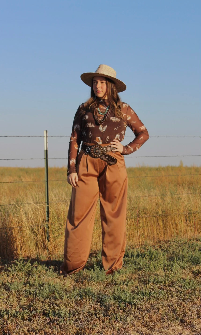 GM Wide Leg Brown Pants