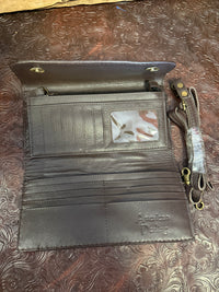 AD Turquoise Tooled Leather Wallet