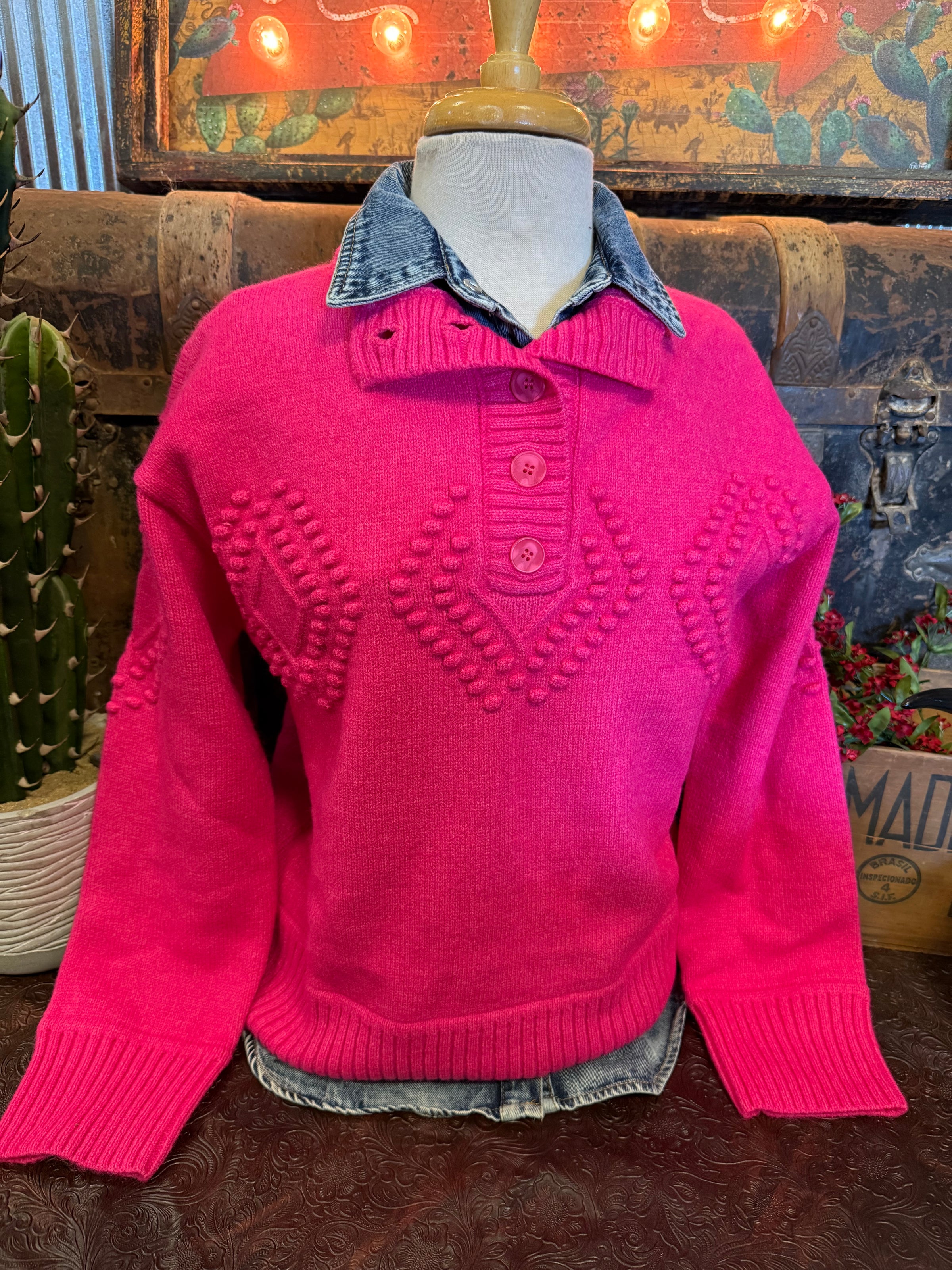 JD Hot Pink Sweater