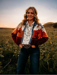 TY Maroon Western Cardigan
