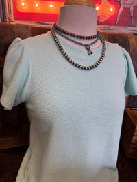 TB Mint Ruffle Short Sleeve