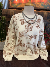 BP White Western Sweatshirt