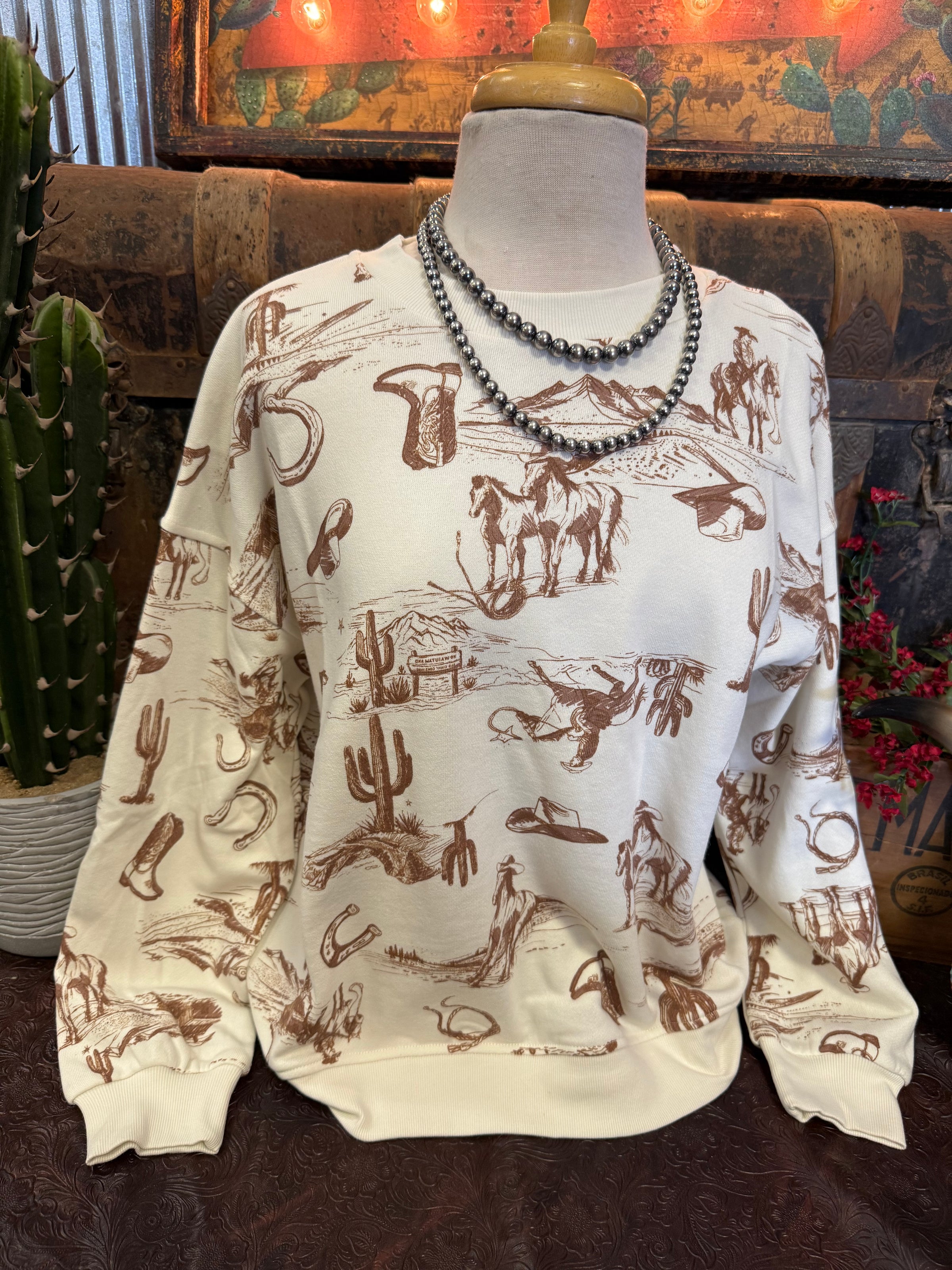 BP White Western Sweatshirt