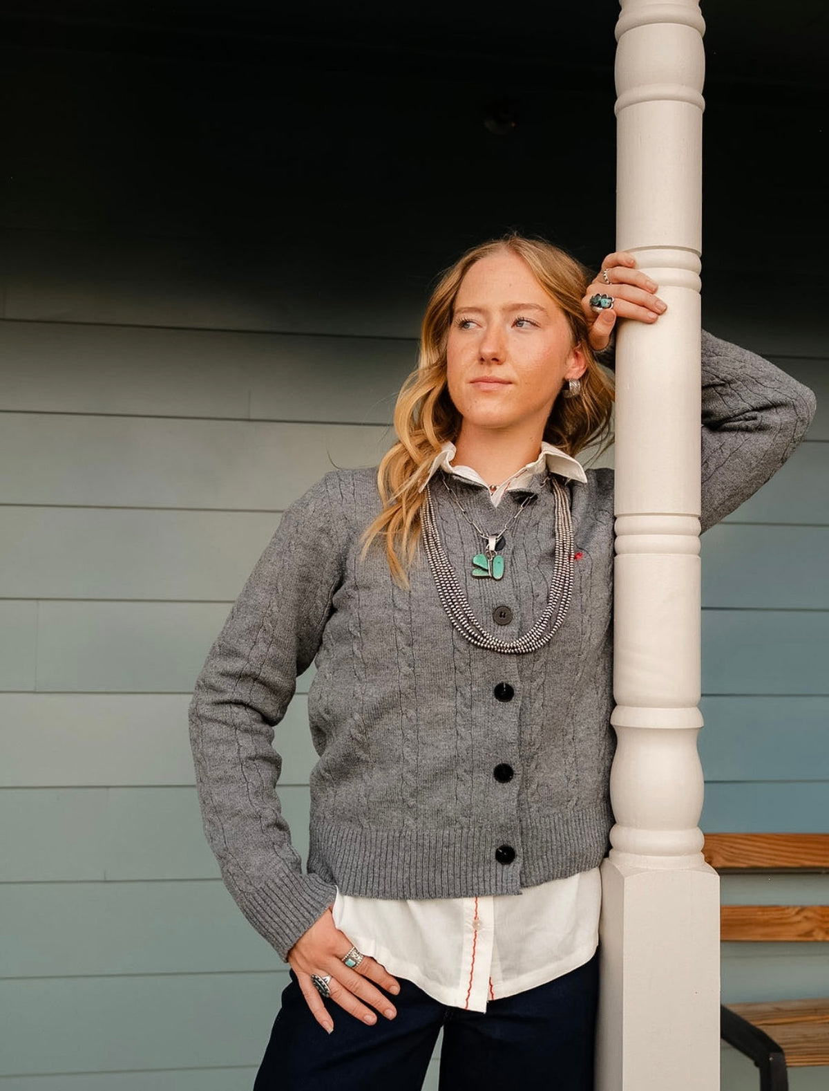 BP Grey Horse Polo Cardigan