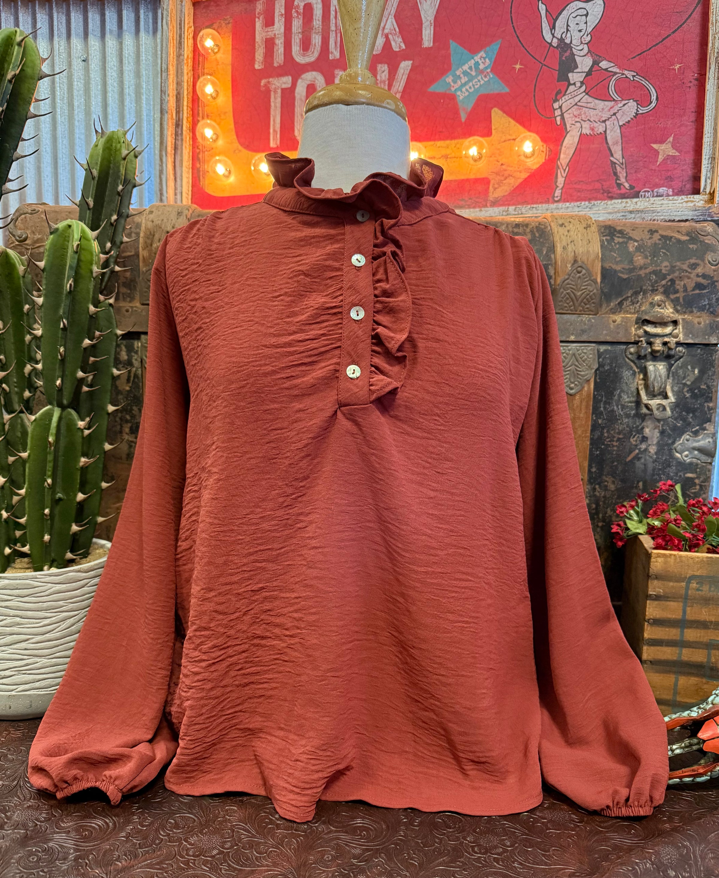 LS Red Brown Long Sleeve