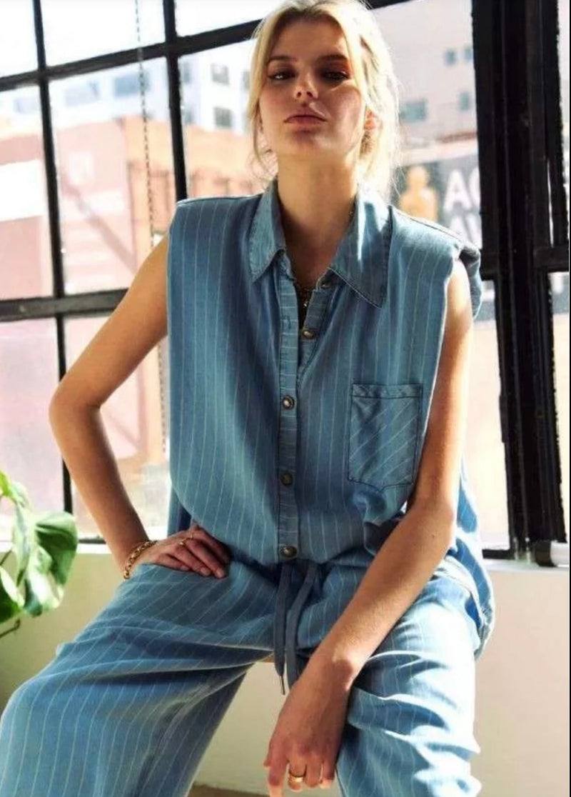 DD Denim Stripe Top