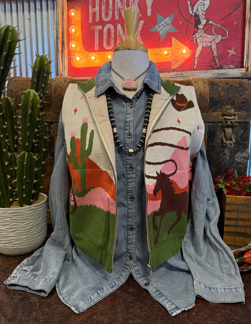 TY Western Sweater Vest