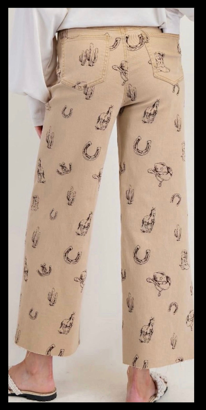 ES Tan Western Print Pants