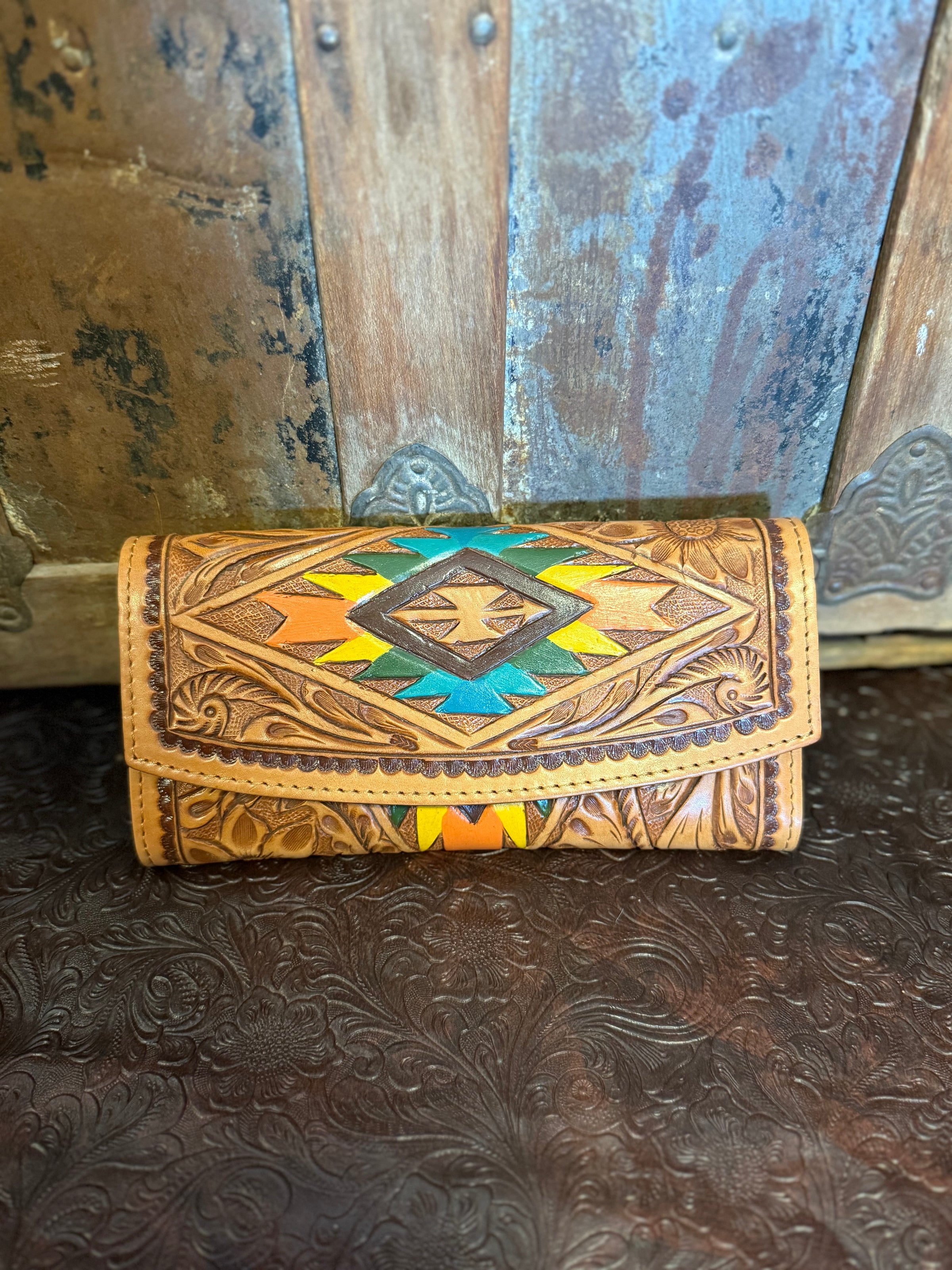 AD Aztec Leather Wallet