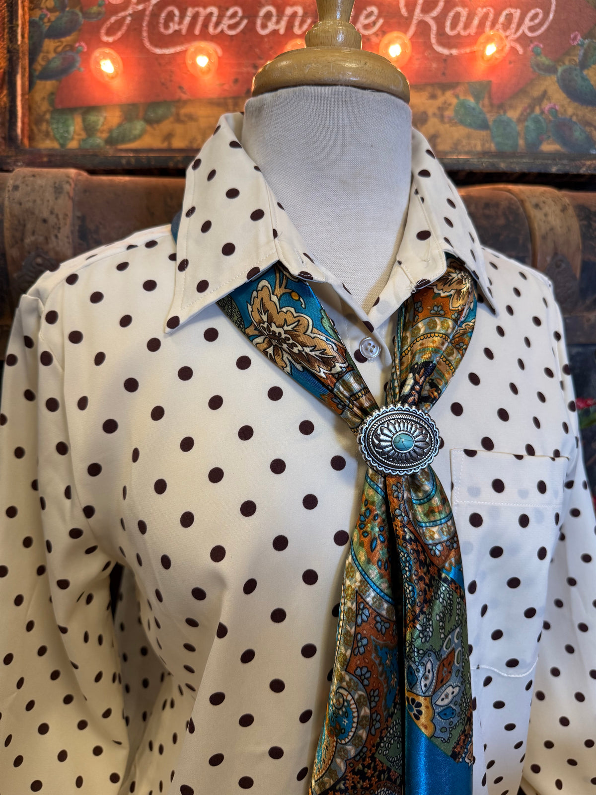 VL Cream/Brown Polka Dot BU