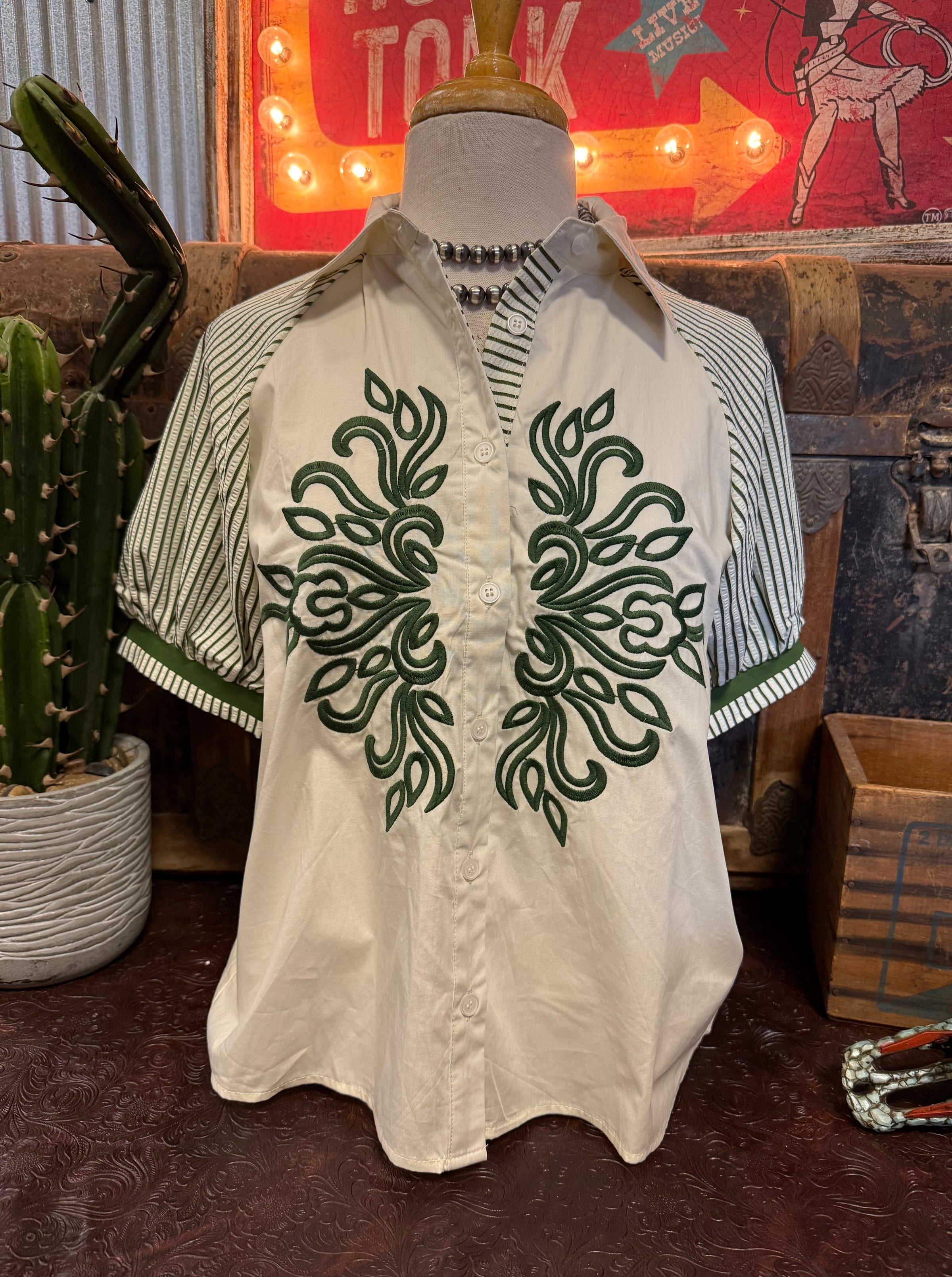 SS Green Embroidered BU