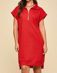 DS Red Half Zip Dress