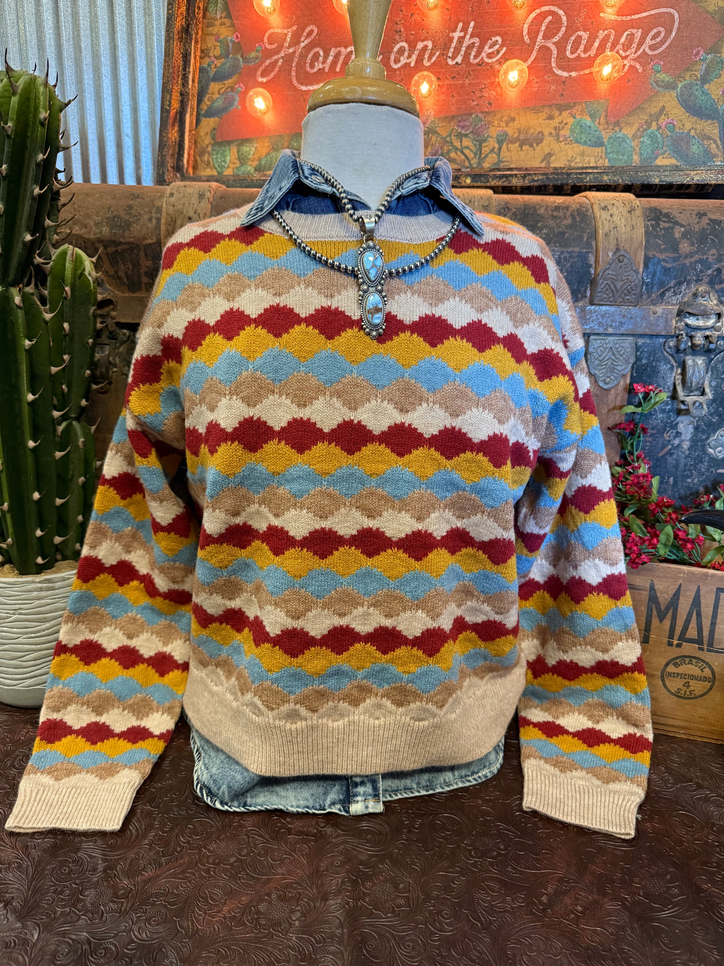 WFT Taupe Stripe Sweater