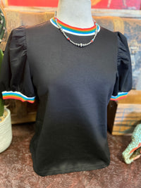 JD Black Multi Stripe Top