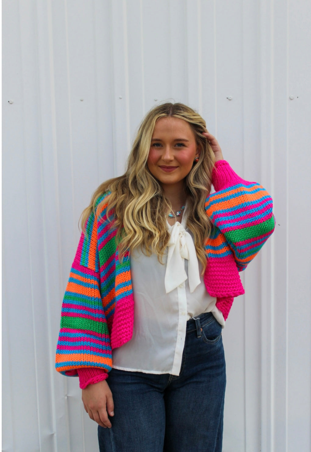 DD Pink Multi Cardigan