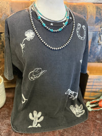 EE Ash Black Western Tee