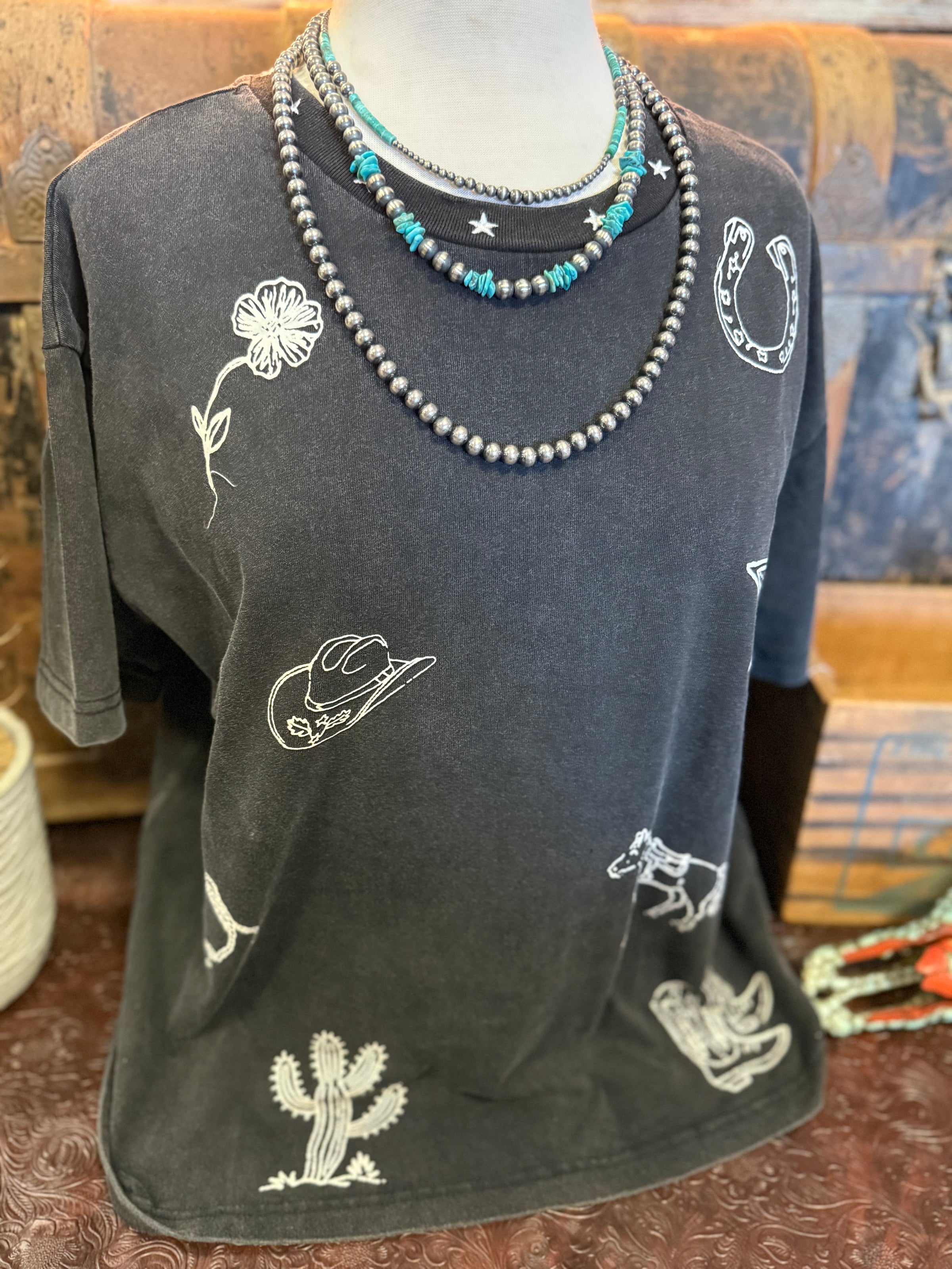 EE Ash Black Western Tee