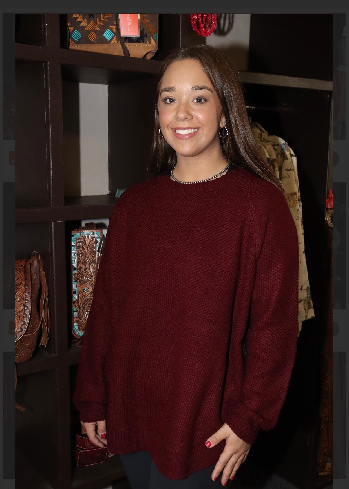 CR Merlot Buffalo Sweater