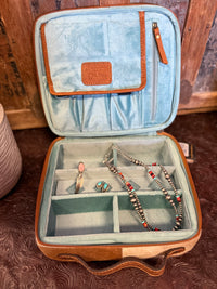 AD Brown/Turq Jewelry Case