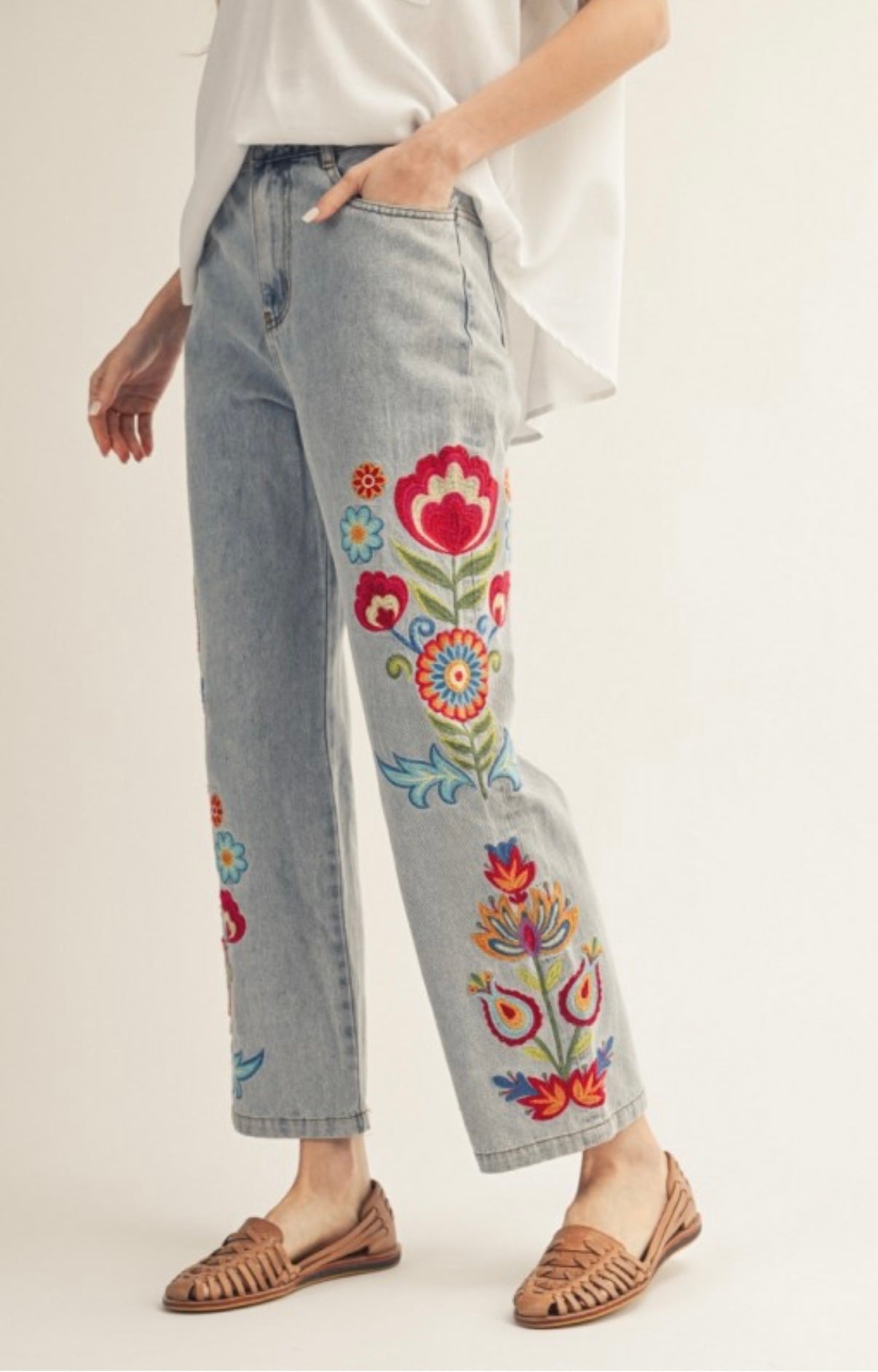 JD Floral Embroidered Jeans