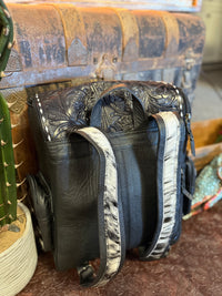 WL Black/White Cowhide Backpack