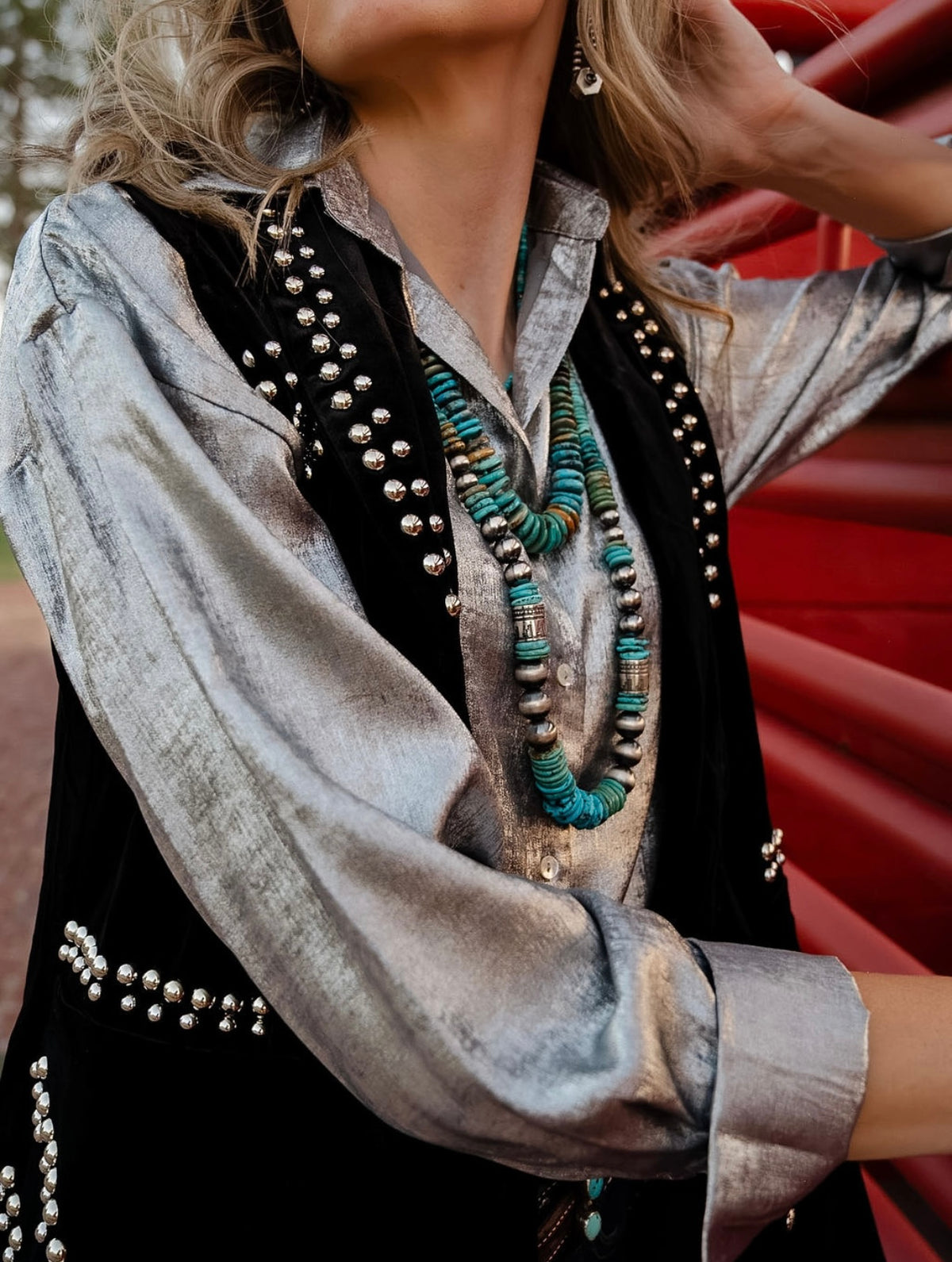 LB Black Studded Vest