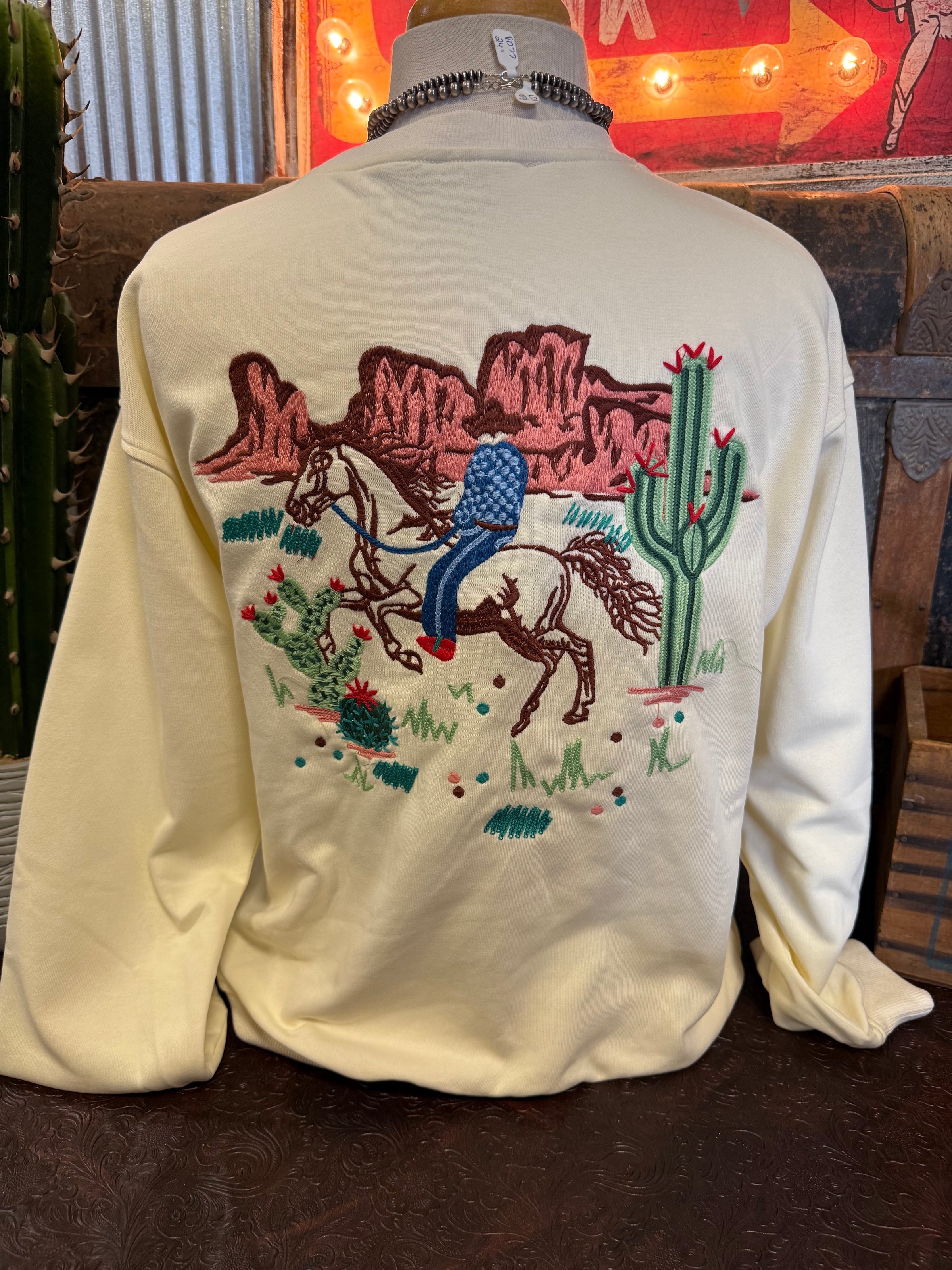 TY Cream Embroidery Top