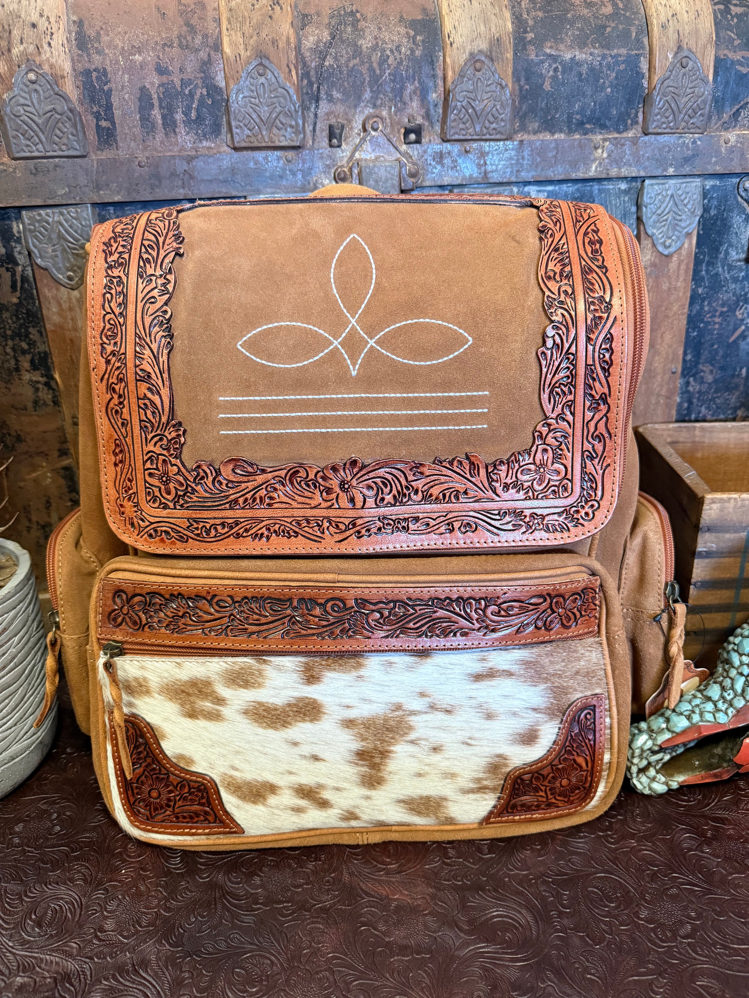 WL Brown Bootstitch Backpack