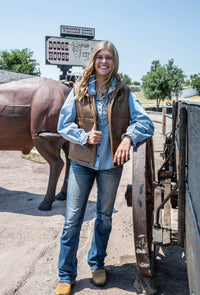 LB Brown Boot Stitch Vest