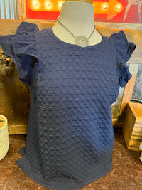 UM Navy Textured Sleeveless