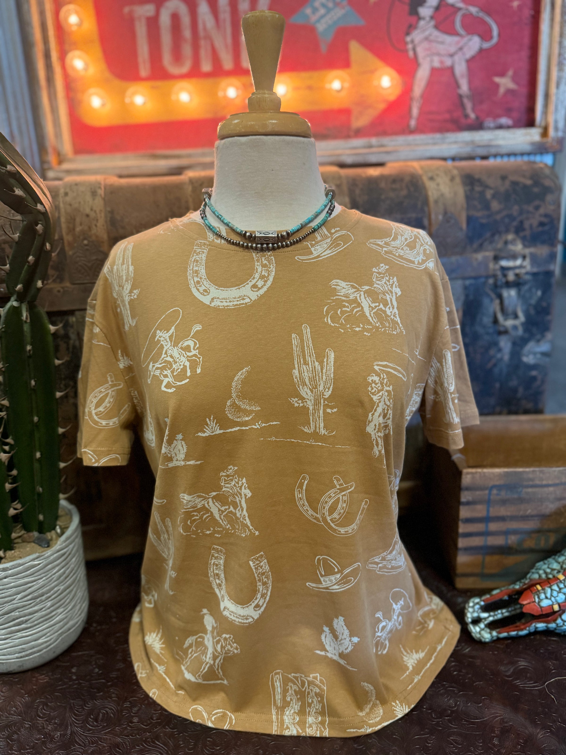 BB Taupe Western Tee