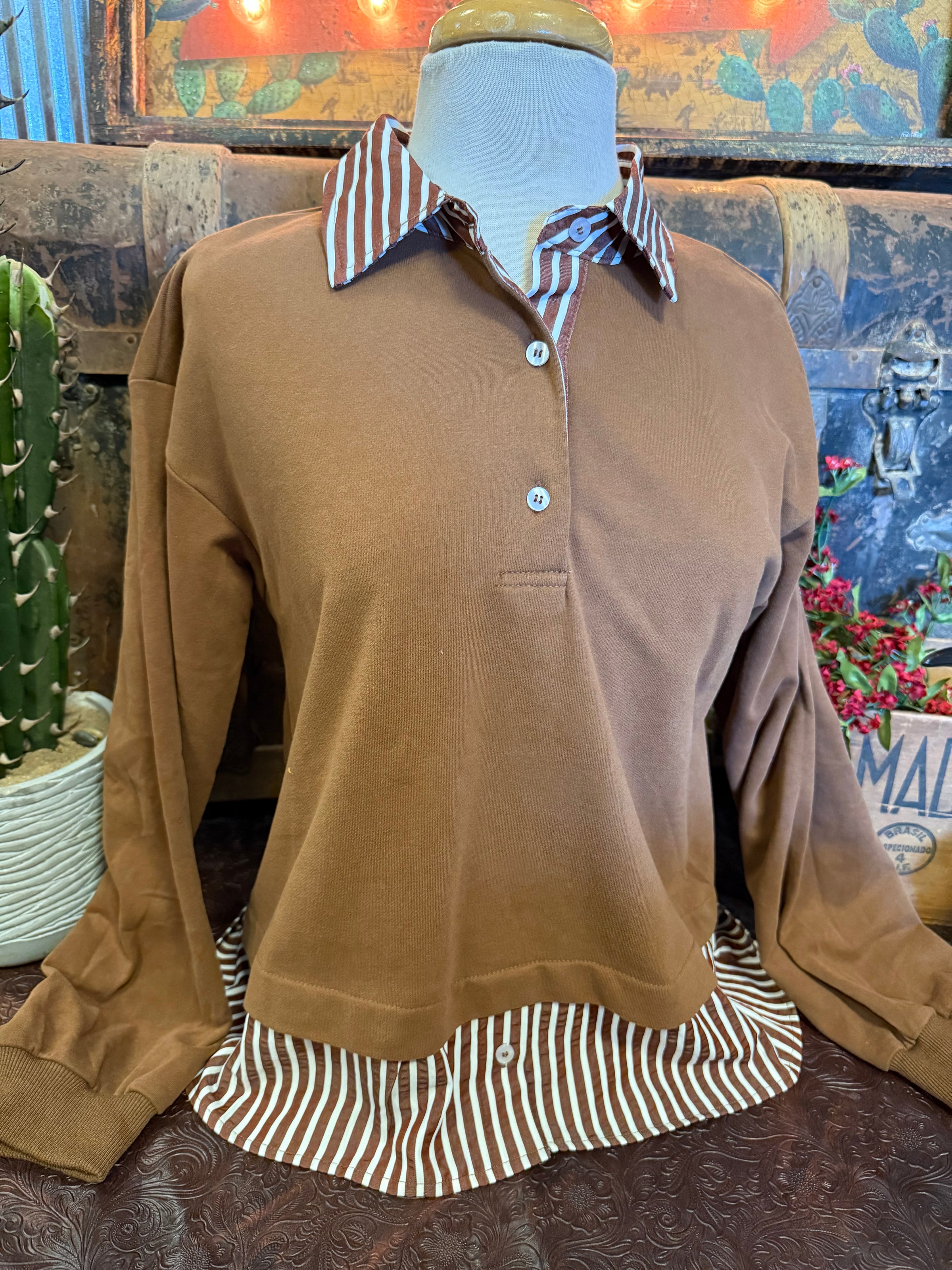 JD Brown with Stripe LS