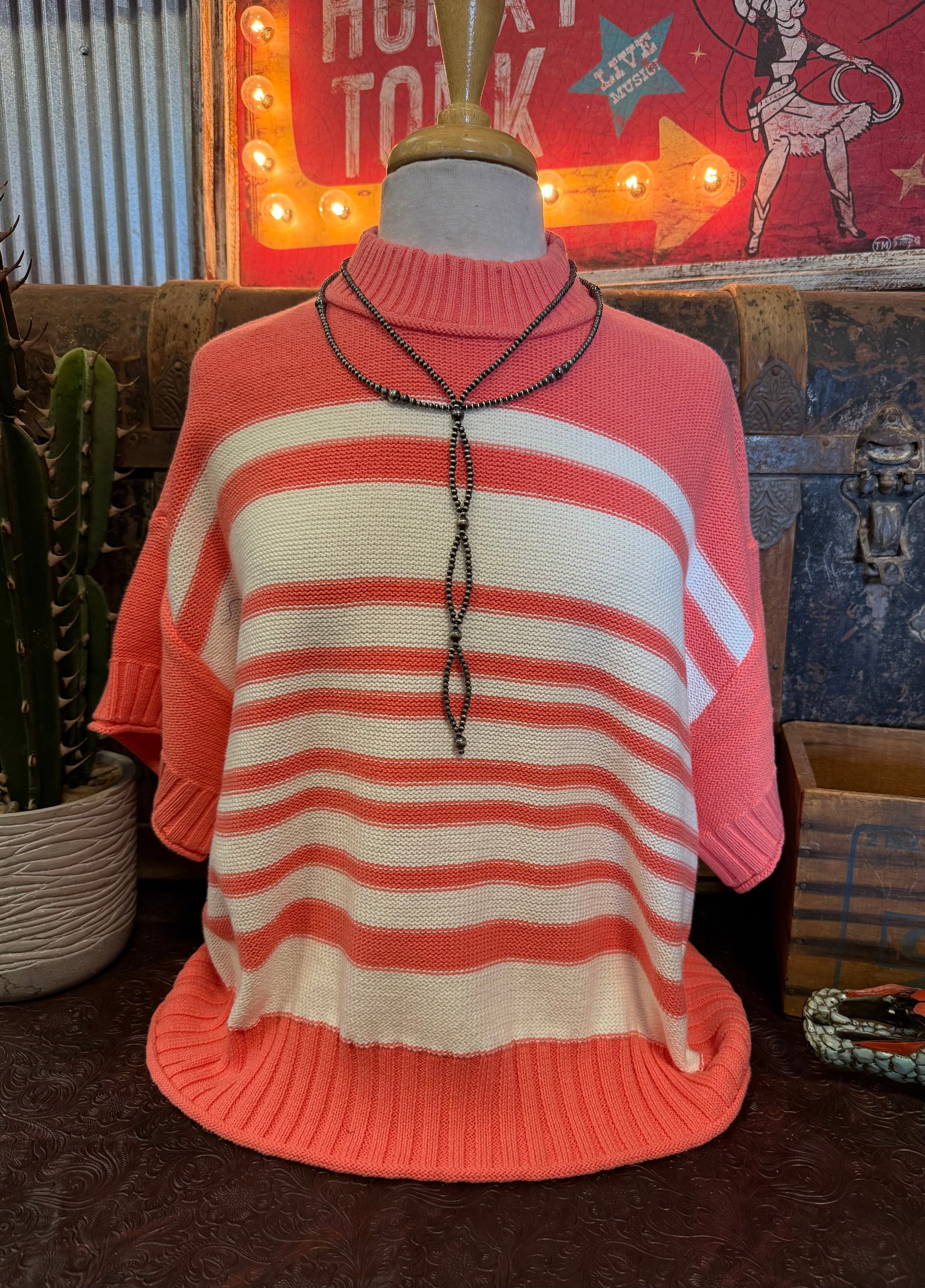 CT Peach Stripe Sweater