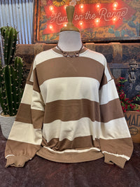 BP Mocha Stripe Crewneck LS