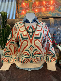 JD Oatmeal/Rust/Green Sweater