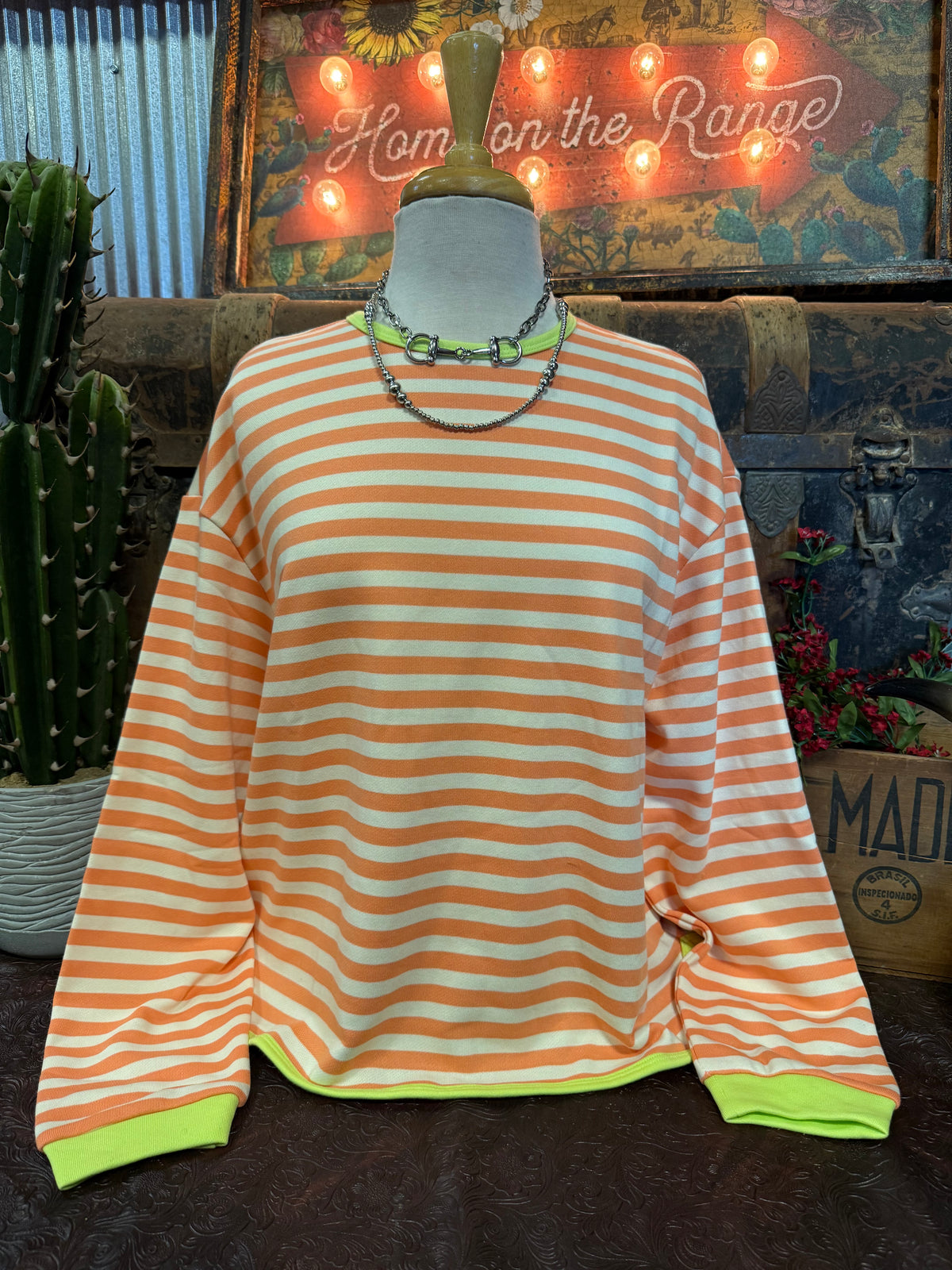 WL Melon/Cream Stripe LS