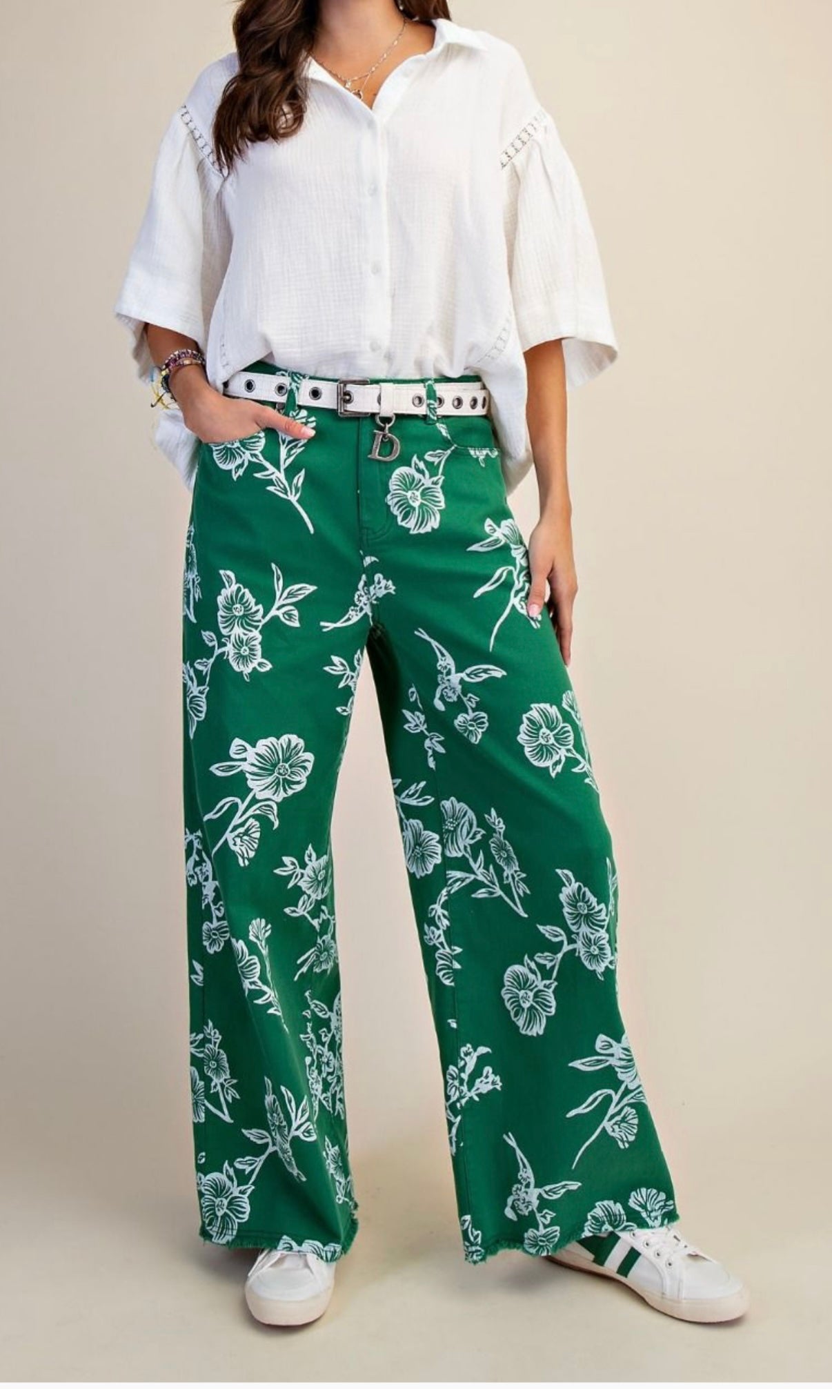ES Green Floral Pants