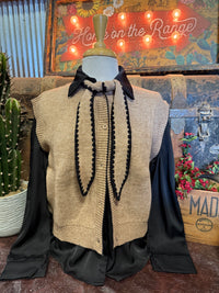 MS Taupe Tie Sweater Vest