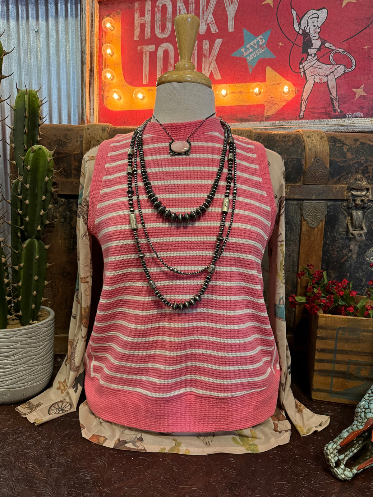 TB Pink Stripe Sleeveless
