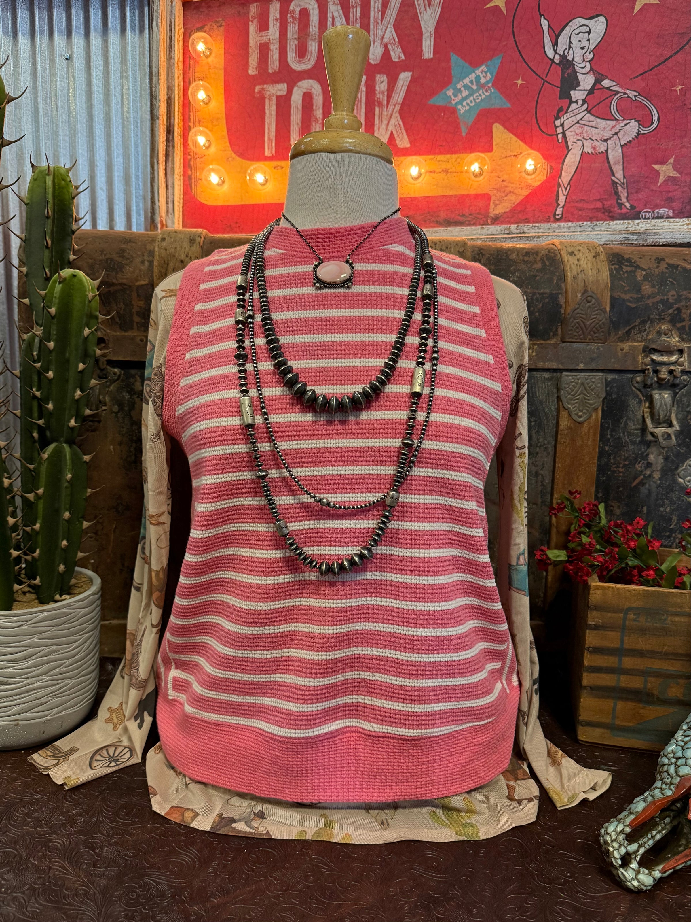 TB Pink Stripe Sleeveless