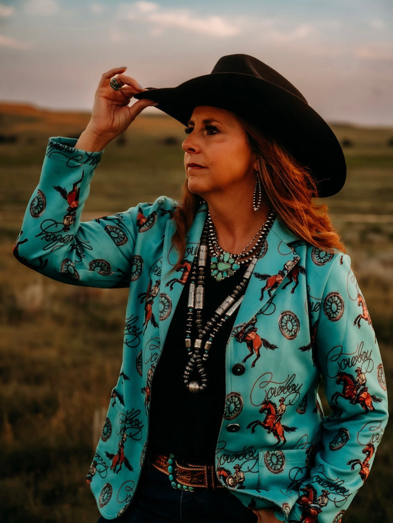 FX Turquoise Western Blazer