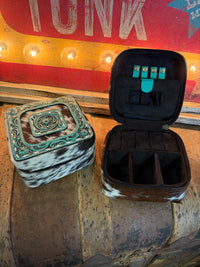 WL Floral Tooled Jewelry Case-TQ