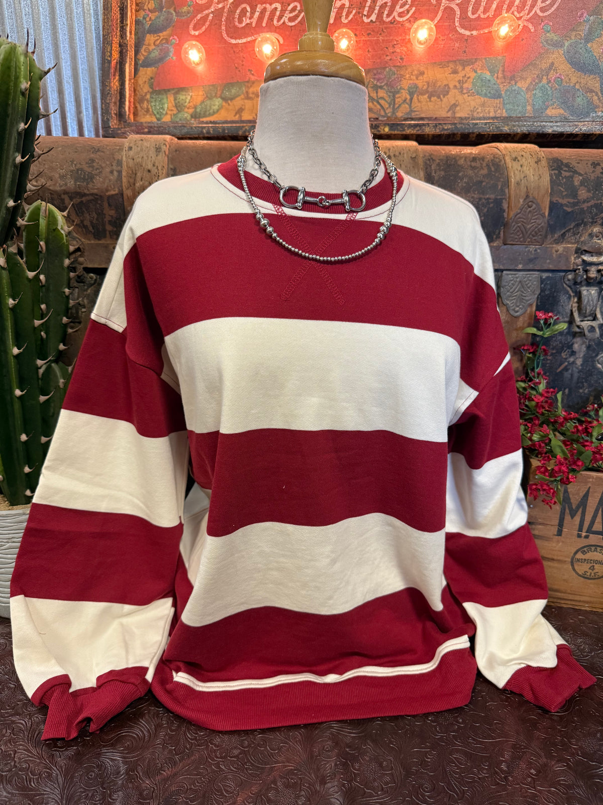BP Red Stripe Crewneck LS