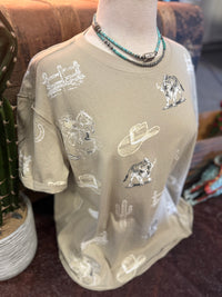 BB Beige Western Tee